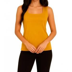 NEW ANGEL APPAREL bra friendly tank in mustard